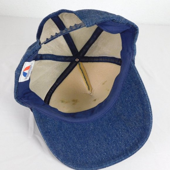 Longhorn Barbecue Mens Regular Size Blue Denim Trucker Hat Cotton Spokane - Picture 9 of 11